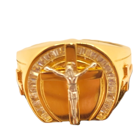 Mens jewelry gold 14kt solid rings size 11.5 - Picture 4 of 9